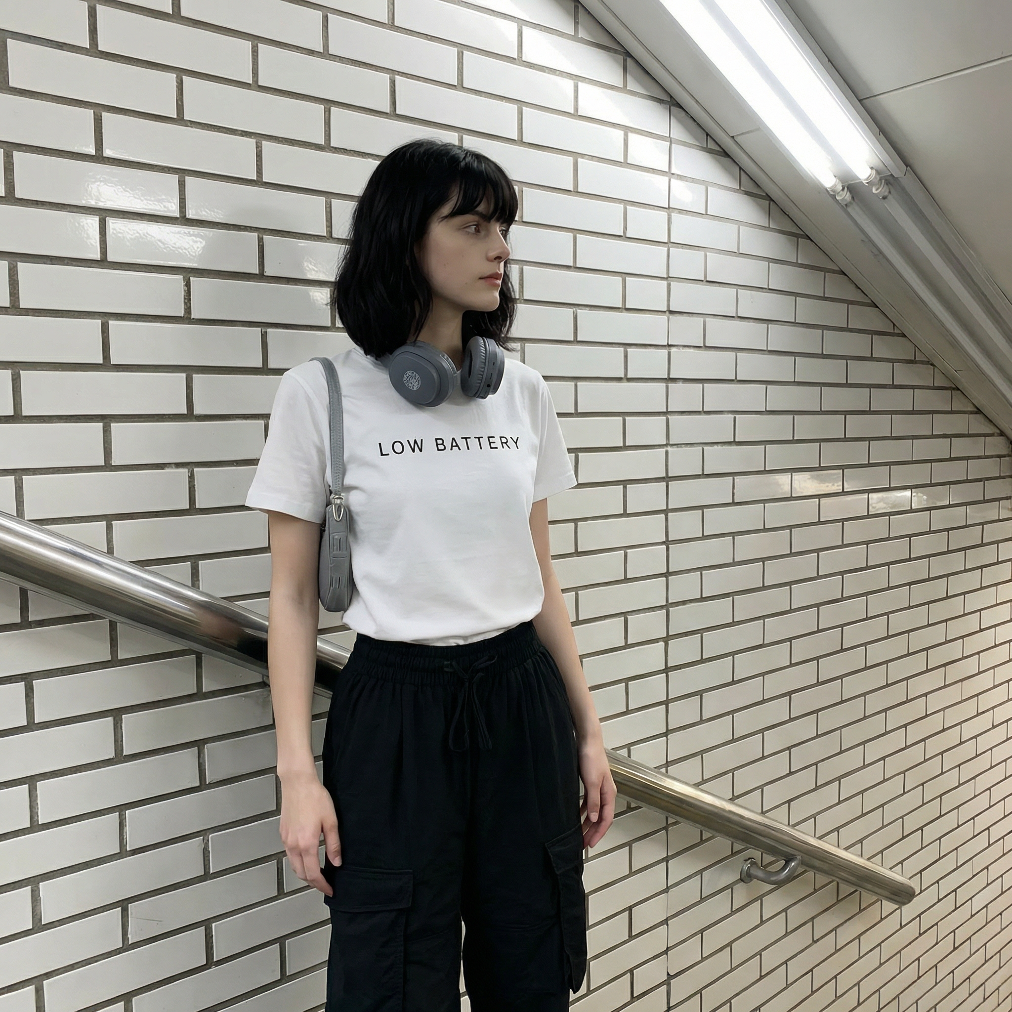 LOW BATTERY Minimal T-Shirt — Organic Cotton | White