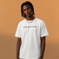 LOW BATTERY Minimal T-Shirt — Organic Cotton | White